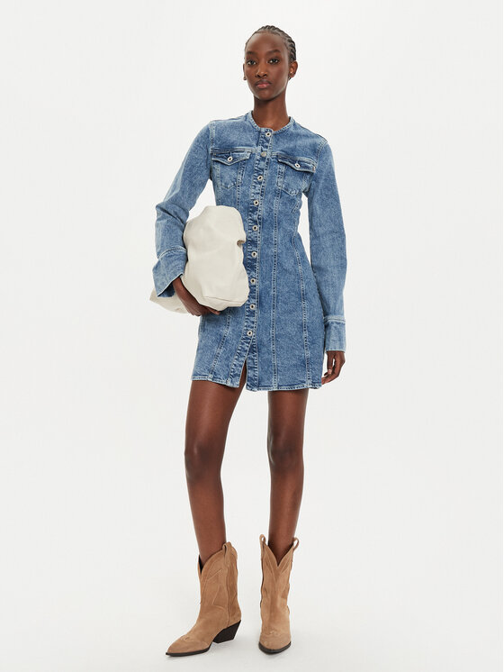 Pepe Jeans Pepe Jeans Džínsové šaty PL953549 Modrá Regular Fit
