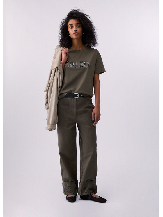 Liu Jo Liu Jo T-shirt WA6238JS923P9330 Verde Regular Fit
