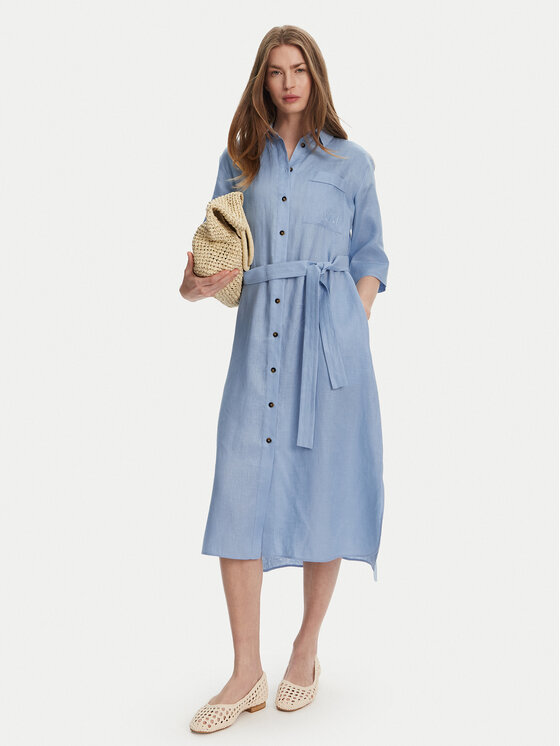 Max Mara Max Mara Sukienka koszulowa Salute 2516221028 Błękitny Regular Fit