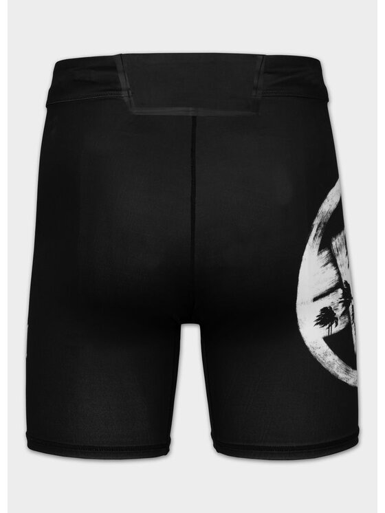PITBULL PITBULL Szorty sportowe LOGO PALMS Czarny Regular Fit