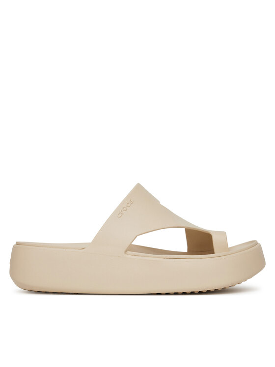 Crocs Žabky Getaway Platform Toe Loop 210834 Béžová