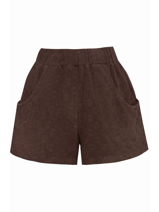 Magda Matyja Magda Matyja Szorty materiałowe Mauritius Bottom Brown Brązowy Oversize