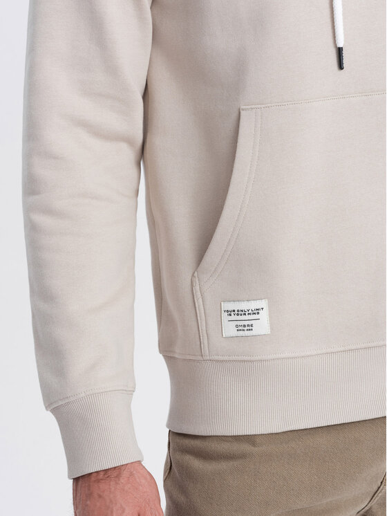 Ombre Ombre Mikina OM-SSBN-0177 Béžová Classic Fit