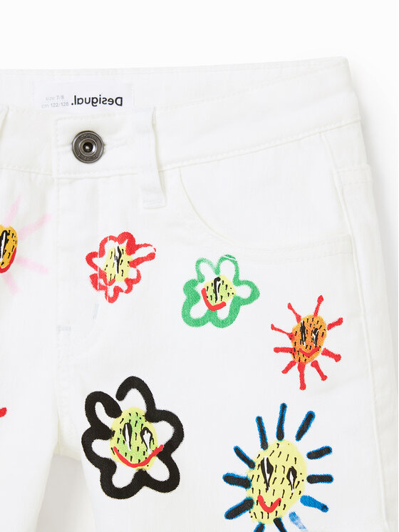 Desigual Desigual Džínsové šortky 23SGDD07 Biela Regular Fit