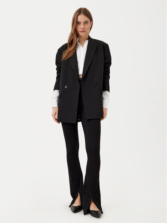 HUGO HUGO Szövet nadrág 50530455 Fekete Slim Fit