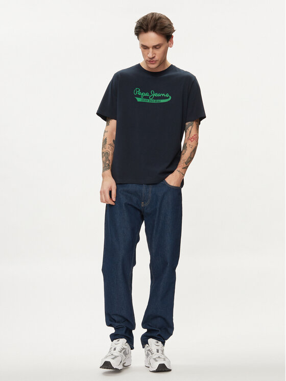 Pepe Jeans Pepe Jeans T-Shirt Claude PM509390 Granatowy Regular Fit