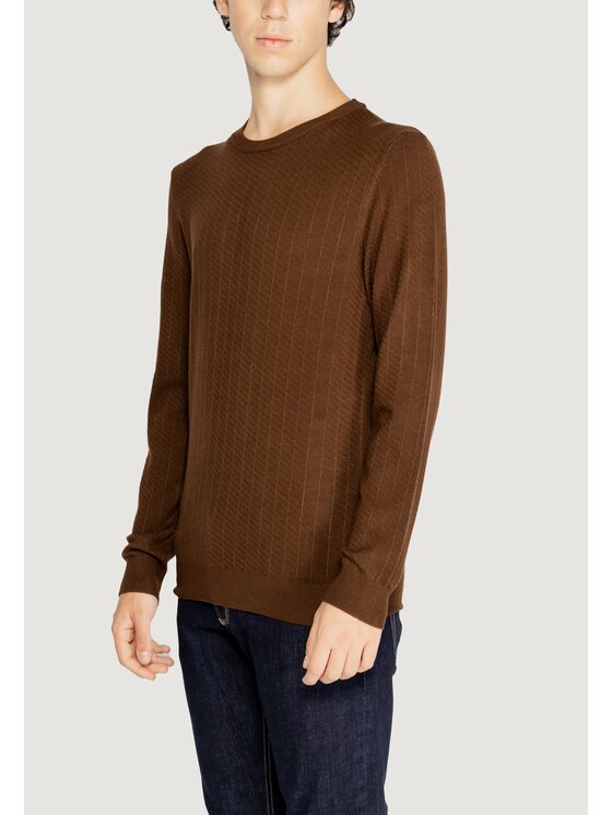 Antony Morato Antony Morato Sweter VISCOSA BLEND YARN 3D Brązowy Regular Fit