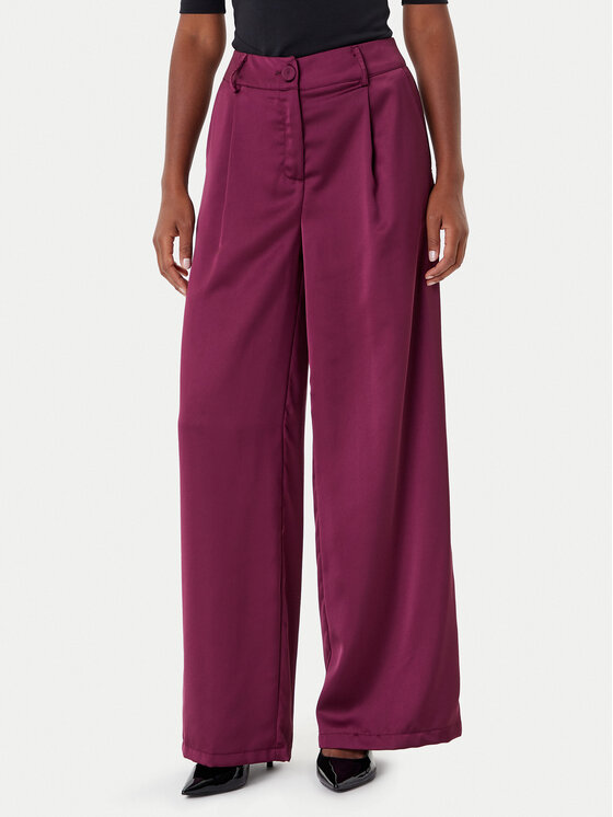 Rinascimento Spodnie palazzo CFC0124993003 Bordowy Wide Leg