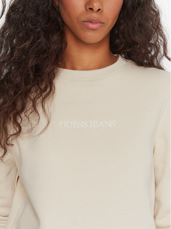 Guess Jeans Guess Jeans Džemperis ar kapuci W4YQ10 KC811 Bēšs Regular Fit