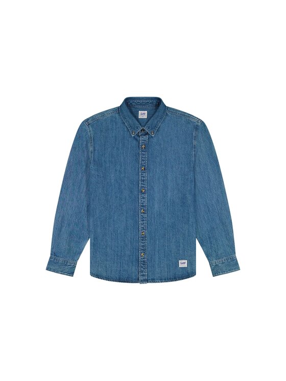 Lee Lee Koszula CLEAN WW BUTTON DOWN Niebieski Relaxed Fit
