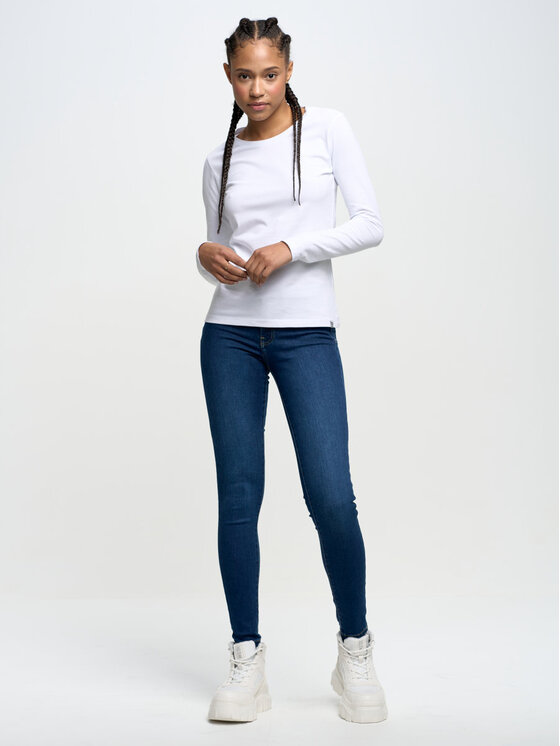 BIG STAR BIG STAR Bluzka classicala_101 Biały Slim Fit