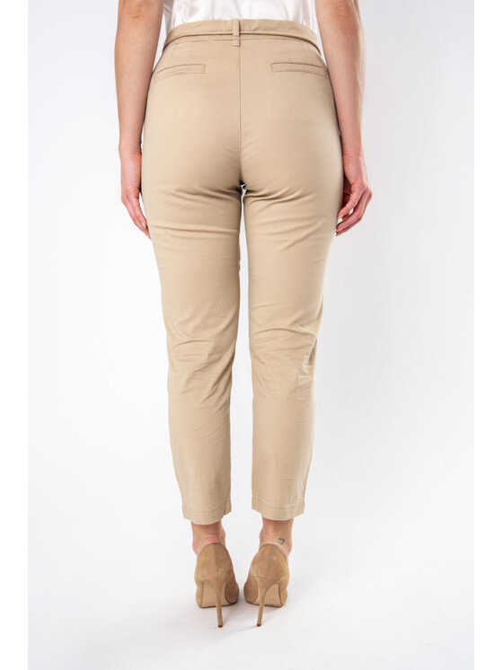 QUIOSQUE QUIOSQUE Spodnie damskie 3SH005 Beżowy Regular Fit