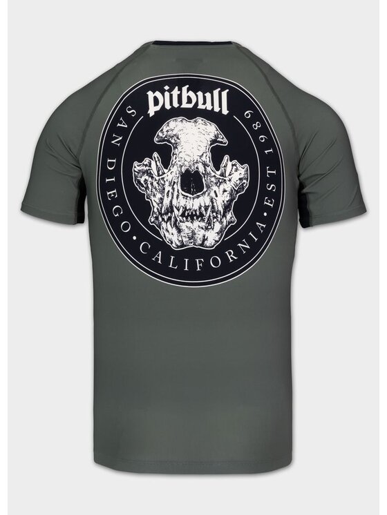 PITBULL PITBULL Koszulka techniczna SKULL LOGO Zielony Regular Fit