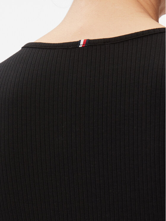 Tommy Hilfiger Tommy Hilfiger Majica WW0WW41654 Crna Slim Fit