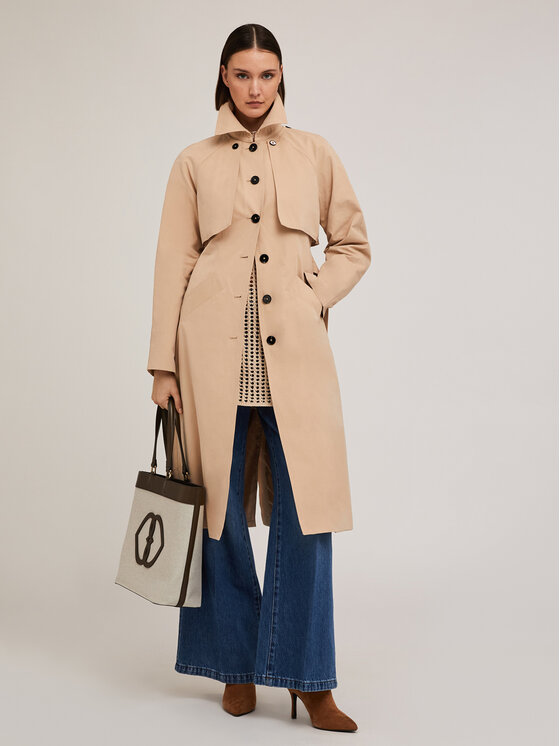 Motivi Motivi Cappotto 0059Q000559N012 Écru Regular Fit