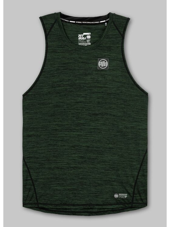 PITBULL PITBULL Tank top Tank Top Rashguard Performance Pro plus New Logo XL Zielony Slim Fit