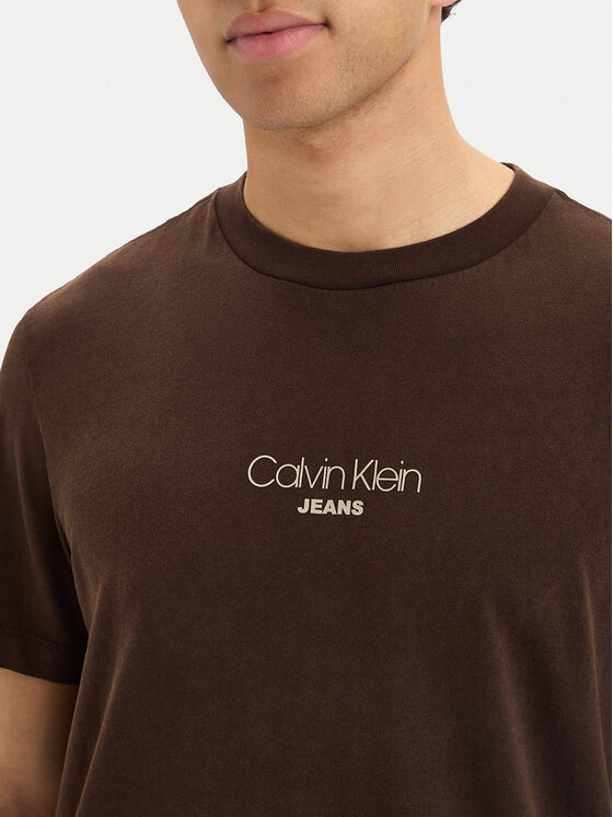Calvin Klein Jeans Calvin Klein Jeans Póló LV04RB824G Sötétbarna Regular Fit