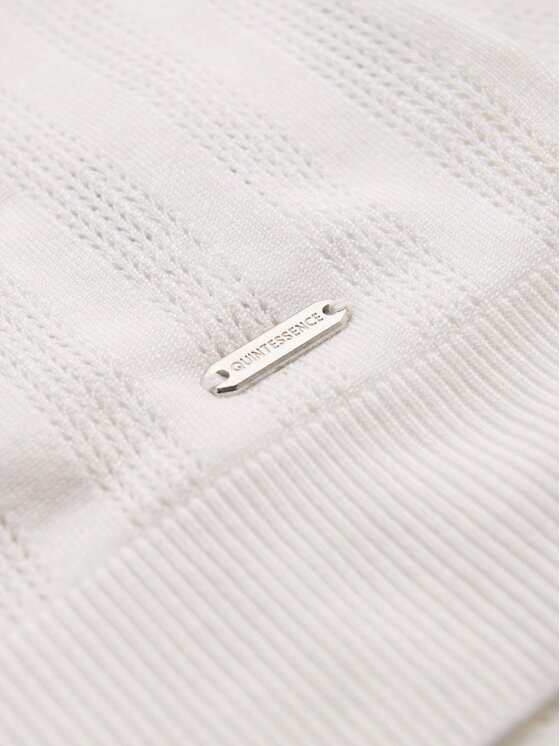 Ombre Ombre Polo OM-POSS-0158 Biały Slim Fit
