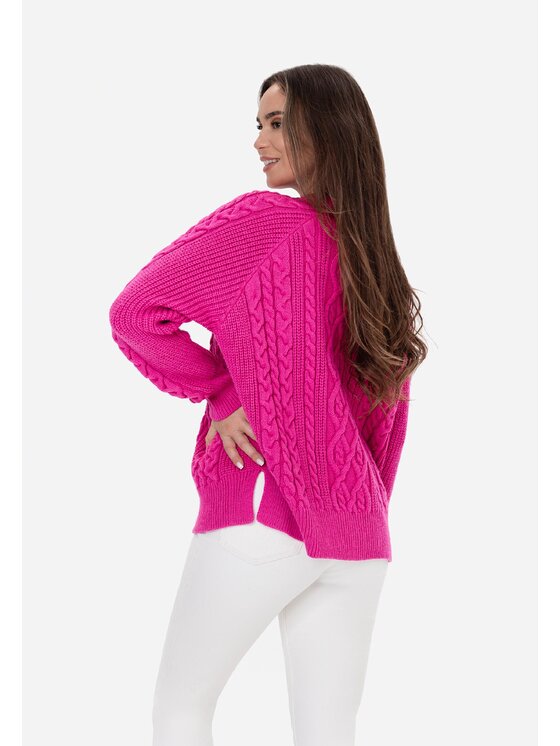LAURELLA LAURELLA Sveter Laurella 6TU006504 Bordová Regular Fit