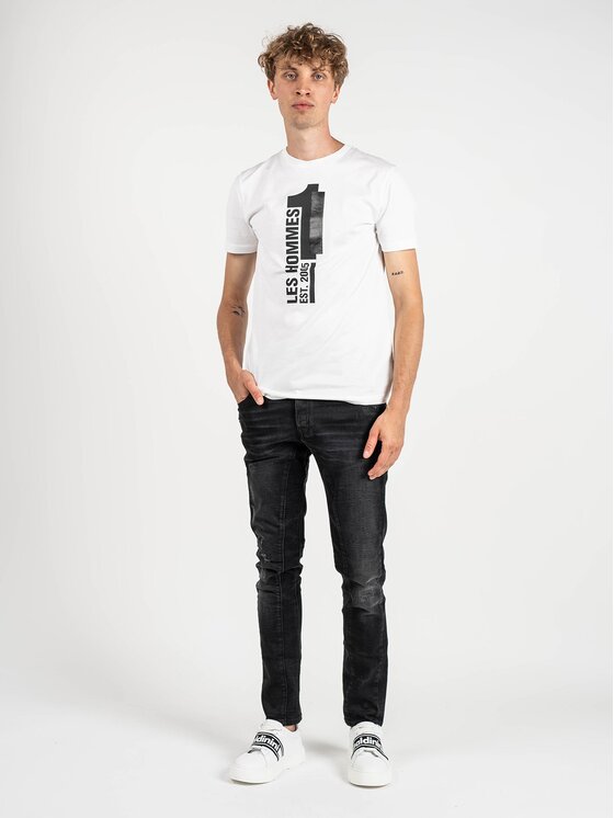 Les Hommes Les Hommes T-Shirt LLT205 721P | Round Neck T-Shirt Λευκό Regular Fit