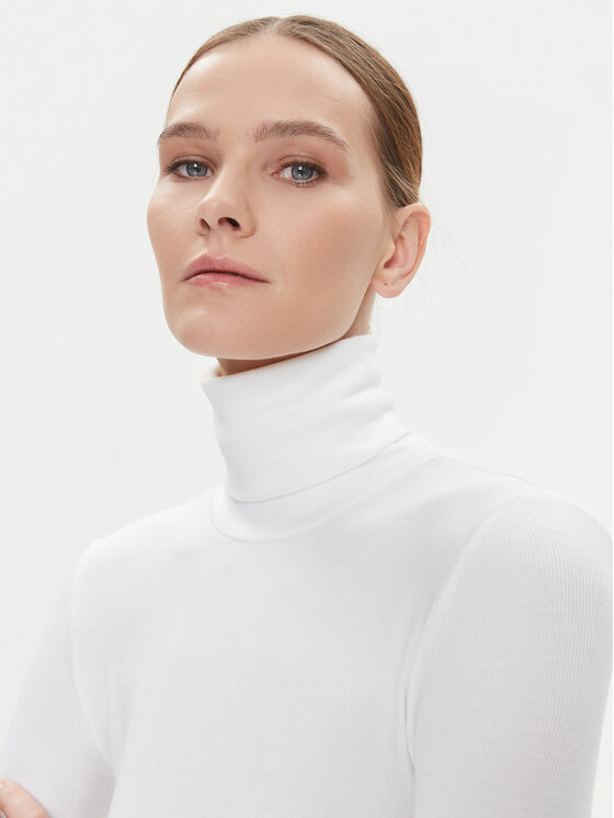 Calvin Klein Calvin Klein Bluză cu gât K20K206053 Alb Slim Fit