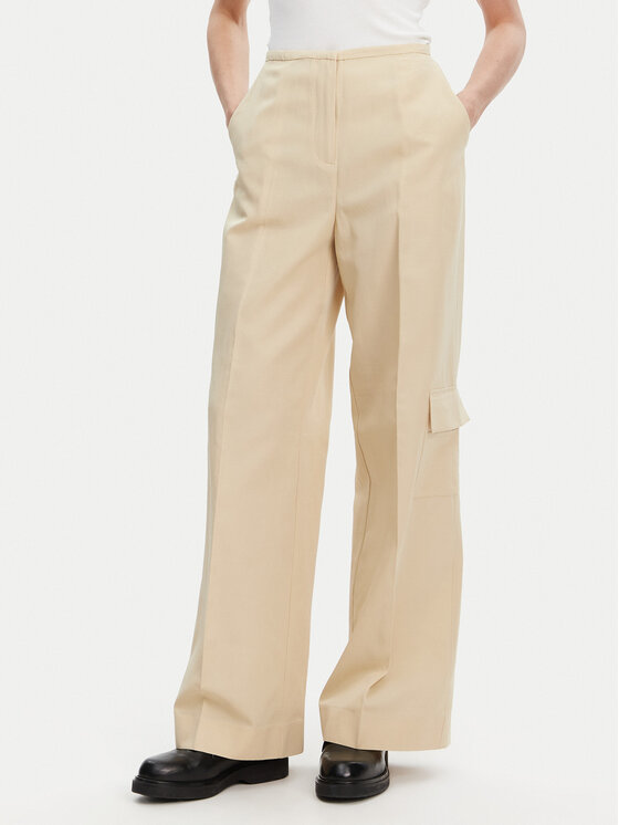 Calvin Klein Calvin Klein Pantaloni din material K20K208168 Bej Wide Leg