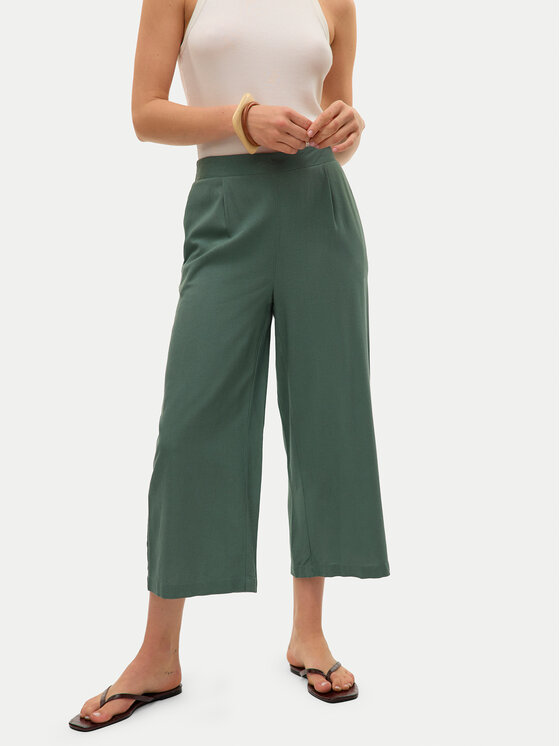 Vero Moda Vero Moda Culottes nohavice Mymilo 10321626 Tmavo zelená Regular Fit