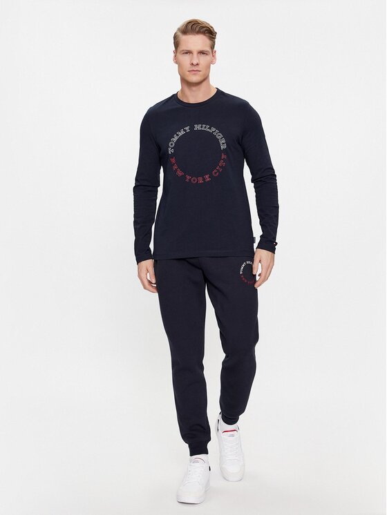 Tommy Hilfiger Tommy Hilfiger Longsleeve krekls MW0MW32620 Tumši zils Slim Fit