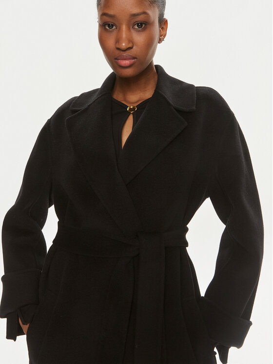 PINKO Pinko Płaszcz wełniany Editor 101686 Y27P Czarny Regular Fit