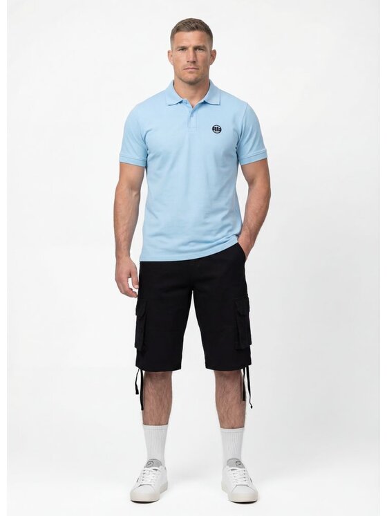 PITBULL PITBULL Polo SMALL LOGO Niebieski Regular Fit