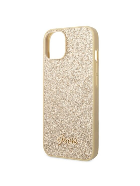 Guess Guess Etui na telefon Glitter Script Złoty