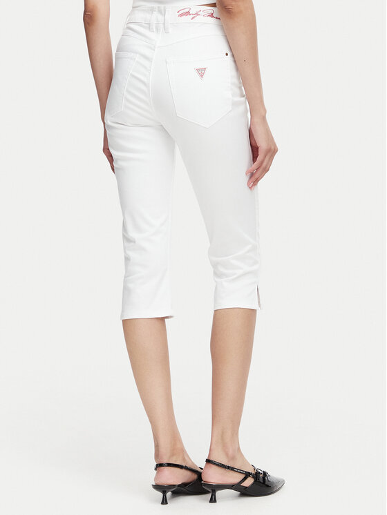 Guess Guess Capri hlače W6YB40 W5139 Bijela Slim Fit