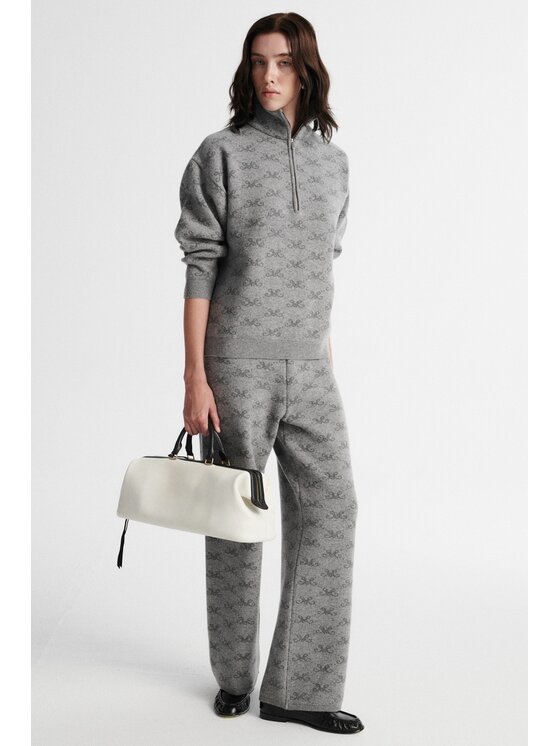 MARI PRETI MARI PRETI Spodnie materiałowe MONOGRAM M COZY Szary Regular Fit