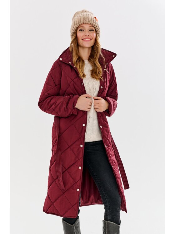 NAOKO NAOKO Kabát Cherry Charm Bordová Regular Fit