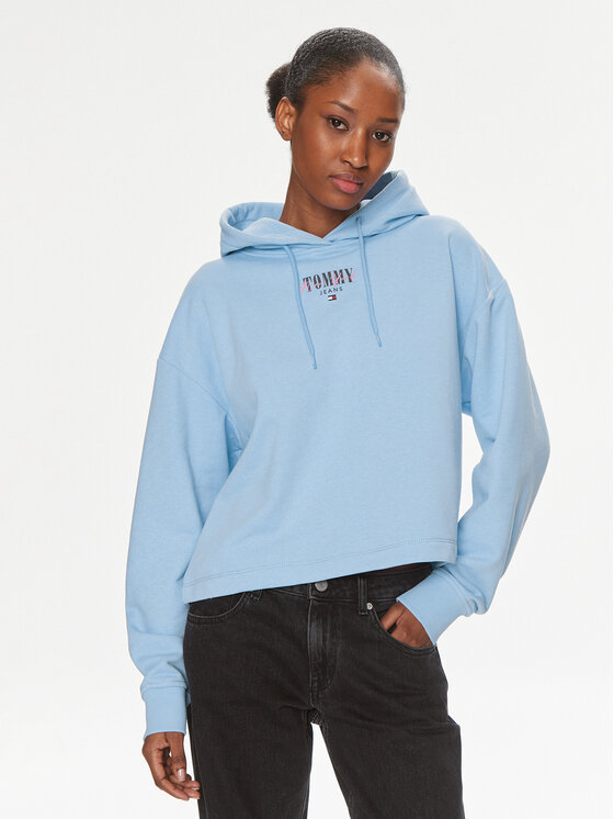 Női Pulóver Tommy Jeans, Méret: L, Kék, Essential Logo DW0DW17797