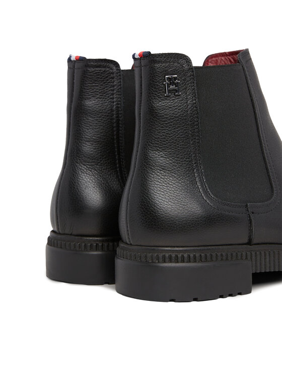 Tommy Hilfiger Tommy Hilfiger Μποτάκια με λάστιχο Comfort Cleated Termo Lth Chel FM0FM04650 Μαύρο