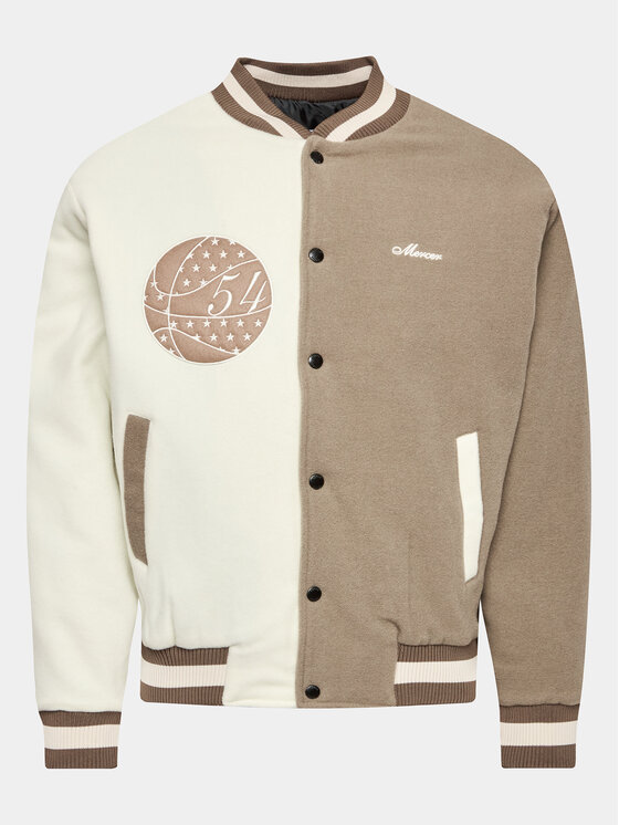 Mercer Amsterdam Mercer Amsterdam Bomber Unisex The All Out Varsity MEAP231007 Bež Regular Fit