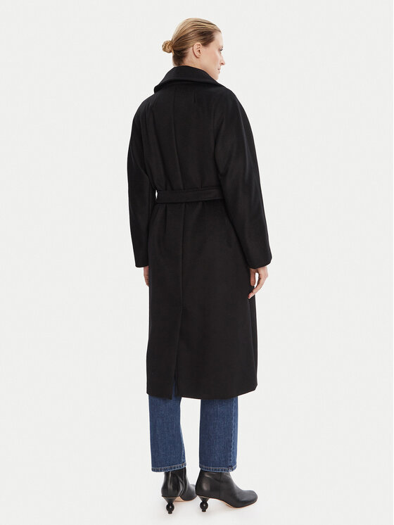 Weekend Max Mara Weekend Max Mara Palton de lână Resina 2525016031 Negru Regular Fit