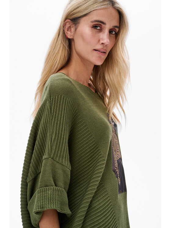 blue shadow blue shadow Sweter Likola Zielony Regular Fit