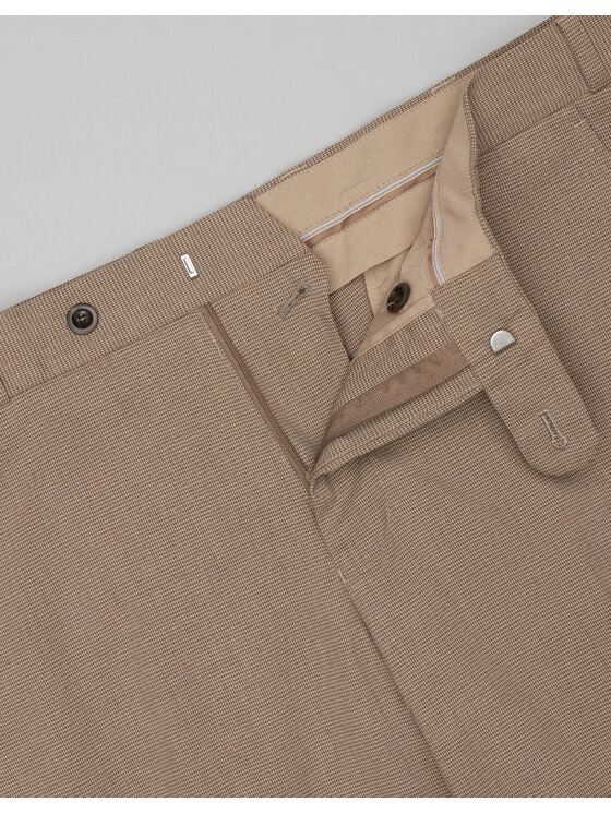Borgio Borgio Spodnie garniturowe spodnie_raiano_br Brązowy Slim Fit