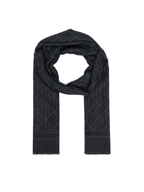 Calvin Klein Calvin Klein Šal Emblem Aop Glossy Tonal Scarf LV04F8096G Crna