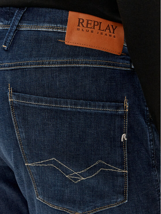 REPLAY Replay Jeansy M914J.000.785 Granatowy Slim Fit