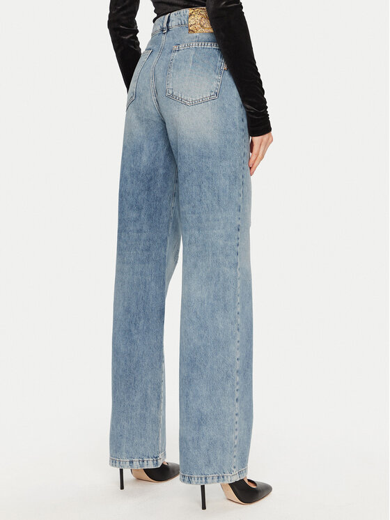 Just Cavalli Just Cavalli Traperice 77PAB503 Plava Wide Leg