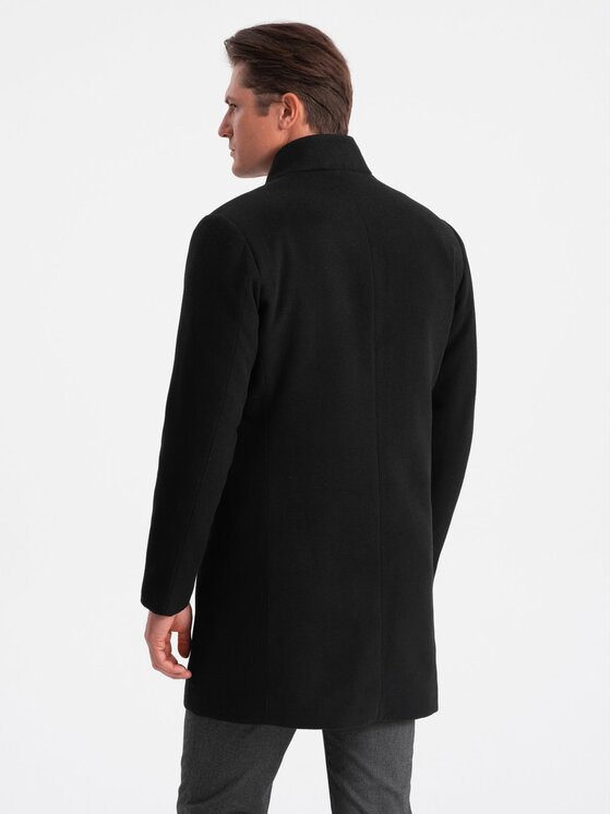 Ombre Ombre Kabát pro přechodné období OM-COWC-0102 Černá Regular Fit