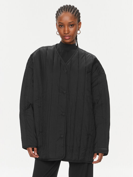 Calvin Klein Calvin Klein Bunda pro přechodné období Vertical K20K206766 Černá Oversize