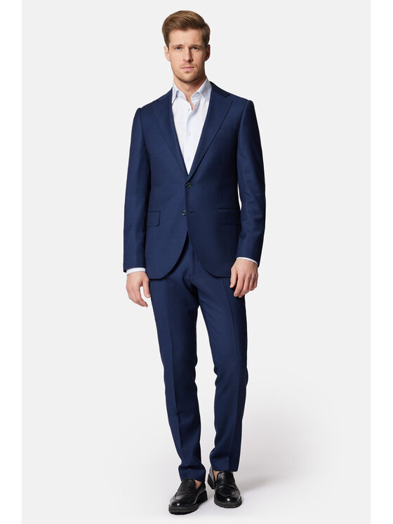 Lancerto Lancerto Garnitur Garnitur Granatowy Wełniany Hartford GA073124000021 Granatowy Slim Fit