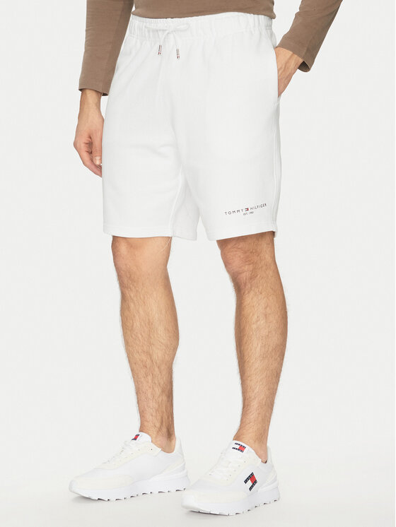 Tommy Hilfiger Tommy Hilfiger Sport rövidnadrág Small Logo MW0MW38698 Fehér Regular Fit