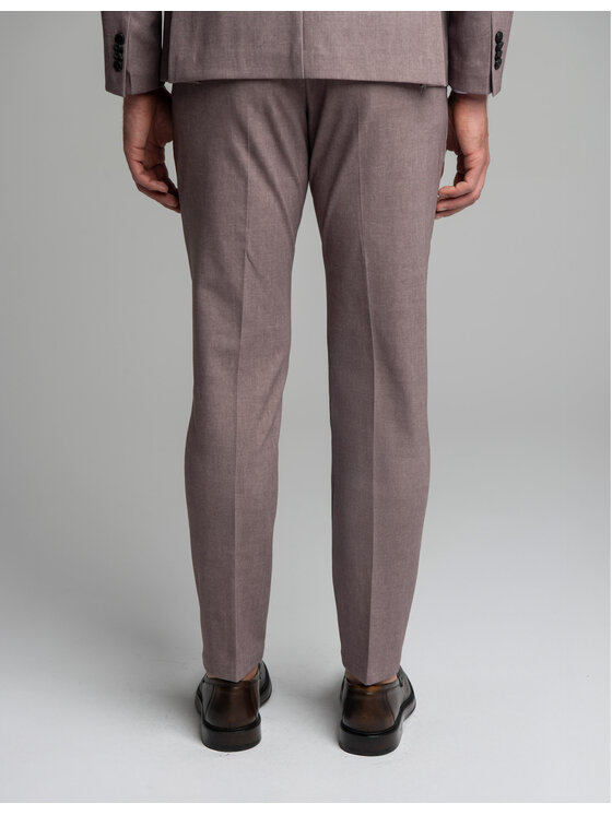 Borgio Borgio Spodnie garniturowe Esine Fioletowy Slim Fit