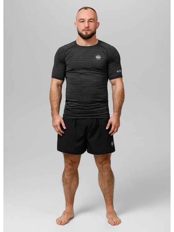 PITBULL PITBULL Koszulka techniczna Rashguard Performance Pro plus New Logo M Szary Regular Fit