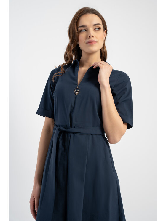 CLICK CLICK Letné šaty 60-6092 Tmavomodrá Regular Fit